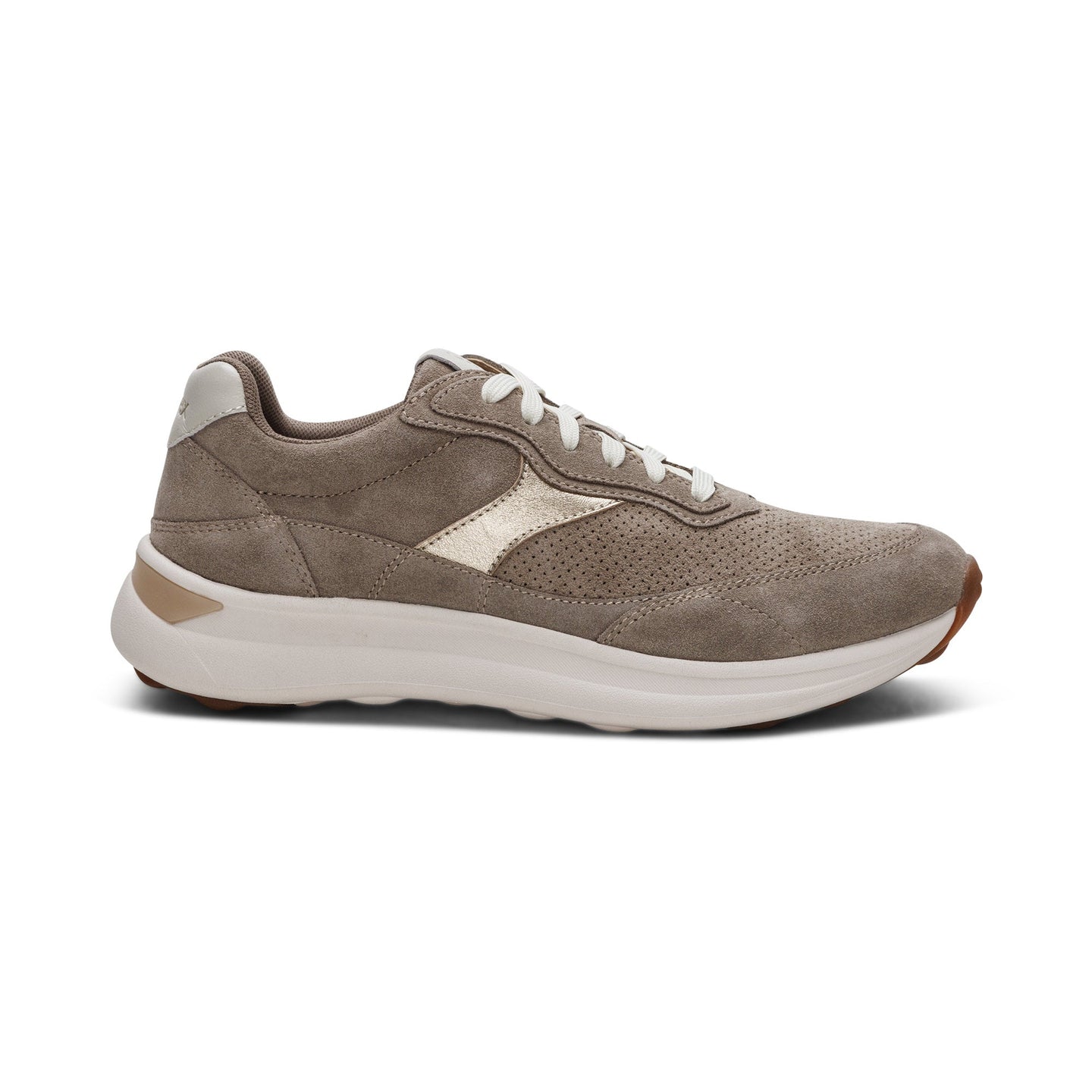 Emily Lace Up Sneakers Taupe - Aetrex Middle East